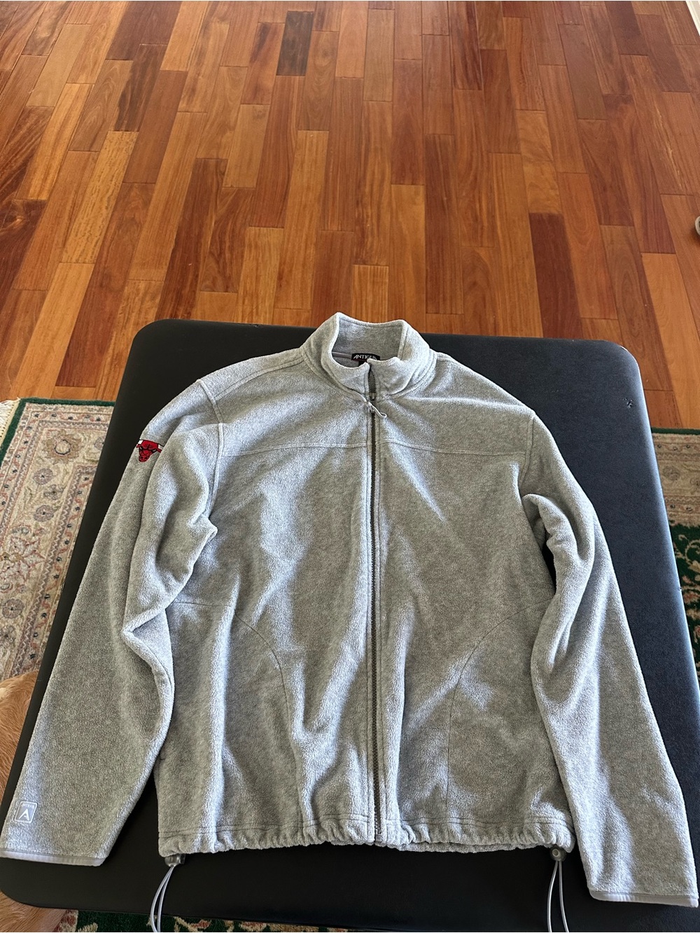 Antigua Chicago Bulls NBA Men's Full‑Zip Heather Grey Fleece Jacket Size Large